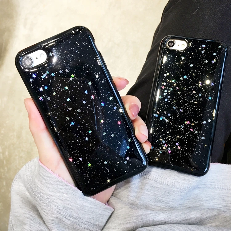 Dower Me Модный Блестящий Мягкий Черный чехол из ТПУ для Iphone X 8 7 6 6S Plus 5 5S SE | Мобильные