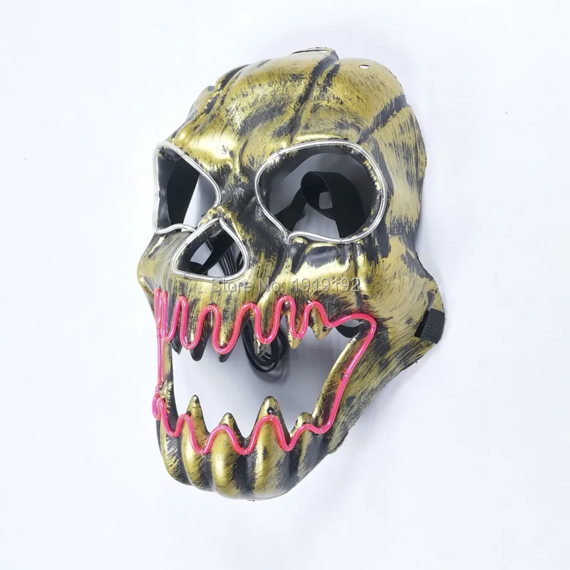 EL провода маска светильник вверх неоновый череп светодиодный для Хэллоуина