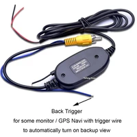 2 4 g wireless cable video connection add on for car rca backup camera monitor system with blue trigger wire