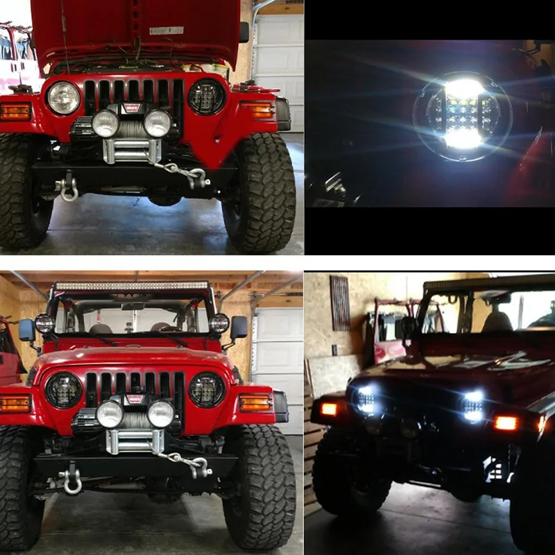 FADUIES хром 7 &quotHalo светодиодные фары с DRL ангельские глазки для Hummer H1 H2 126 Вт 5D H4 Фары