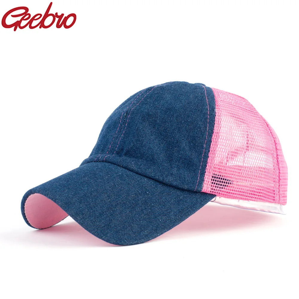 Geebro 2020 летняя однотонная бейсбольная Кепка Snapback Мужская сетчатая шляпа от солнца