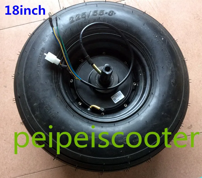 18 дюймов 18 дюймов Расширение от 450 Вт до 1000 Вт BLDC 18x9. 5-8 шин бесщеточный безредукторный Мотор Ступицы может с дисковым тормозом для скутера phub-88