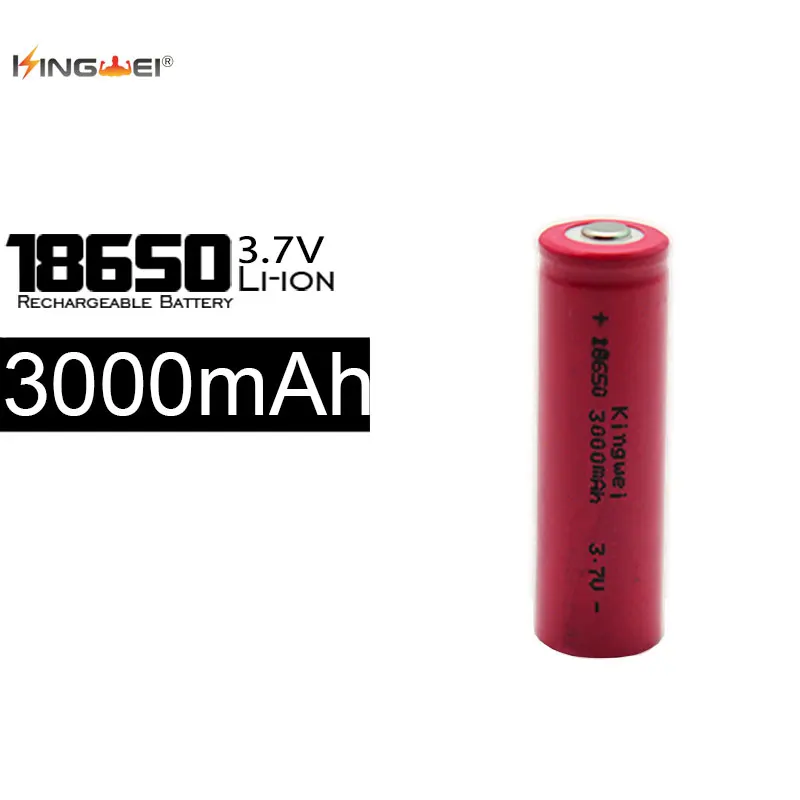 

Factory Sale 100Pcs KingWei Red 3000mah 18650 3.7v Li-ion Rechargeable Battery 18650 Lithium Battery