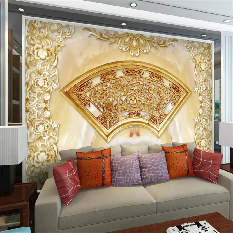 

beibehang Wallpaper custom mural wallpaper living room bedroom exquisite jade 3D TV background wall home decoration painting