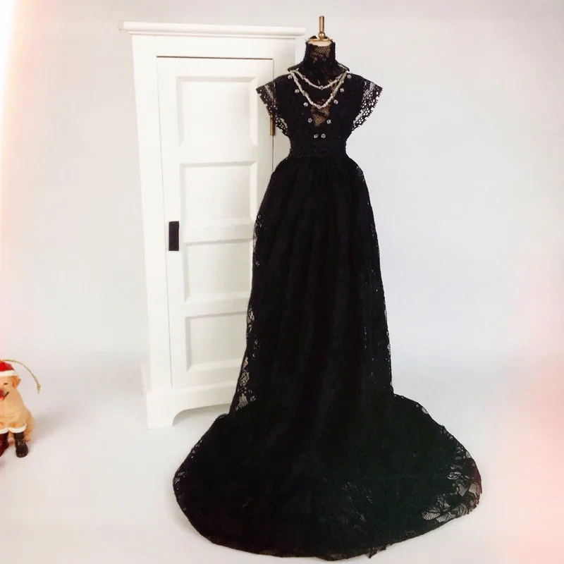 Женская Одежда для куклы st 1/3 1/4 bjd 1/6 аксессуары кукол черное винтажное кружевное