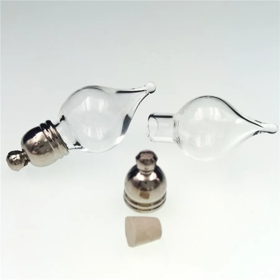 50 шт. 27x11 мм капли воды стекло подвеска из стеклянного флакона кулон Мини