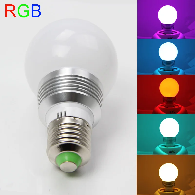 Светодиодная RGB лампа E27/E14/B22 16 цветов 9 Вт 220 В переменного тока 265 в 85 светодиодная