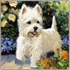 Набор для алмазной вышивки Питер Рен, мозаика из круглых и квадратных страз сделай сам с собакой, вышивка крестиком, west highland white terrier