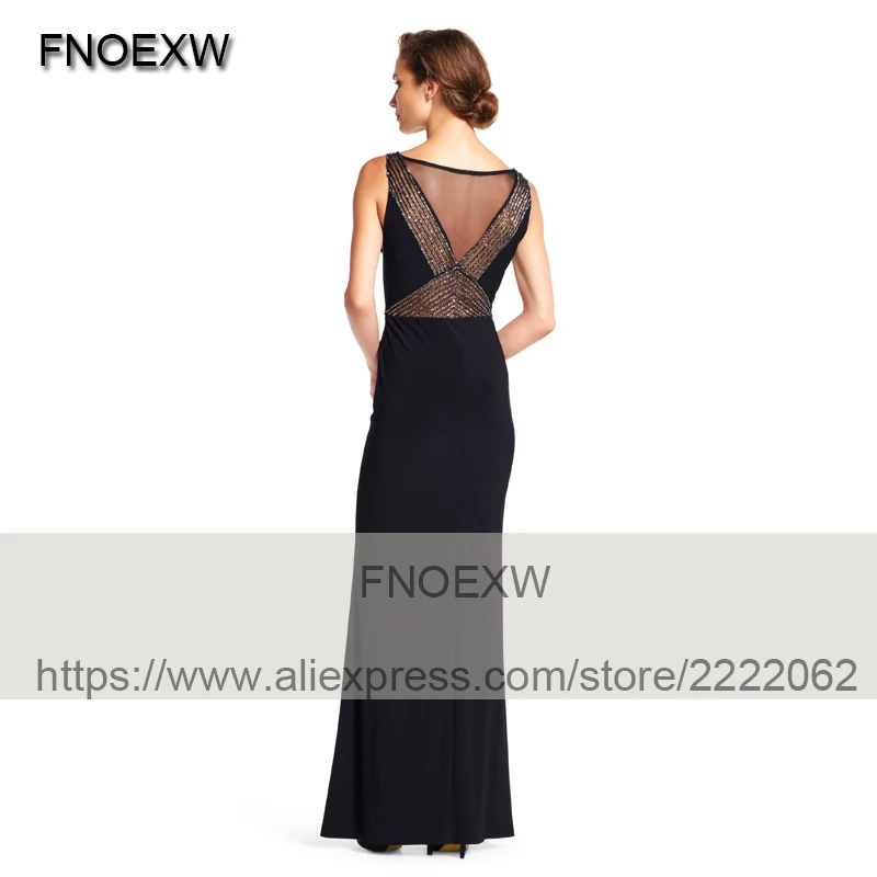 fashion luxury evening dresses 2017 v neck beaded black chiffon women formal pageant gown for prom party vestido festa | Свадьбы и