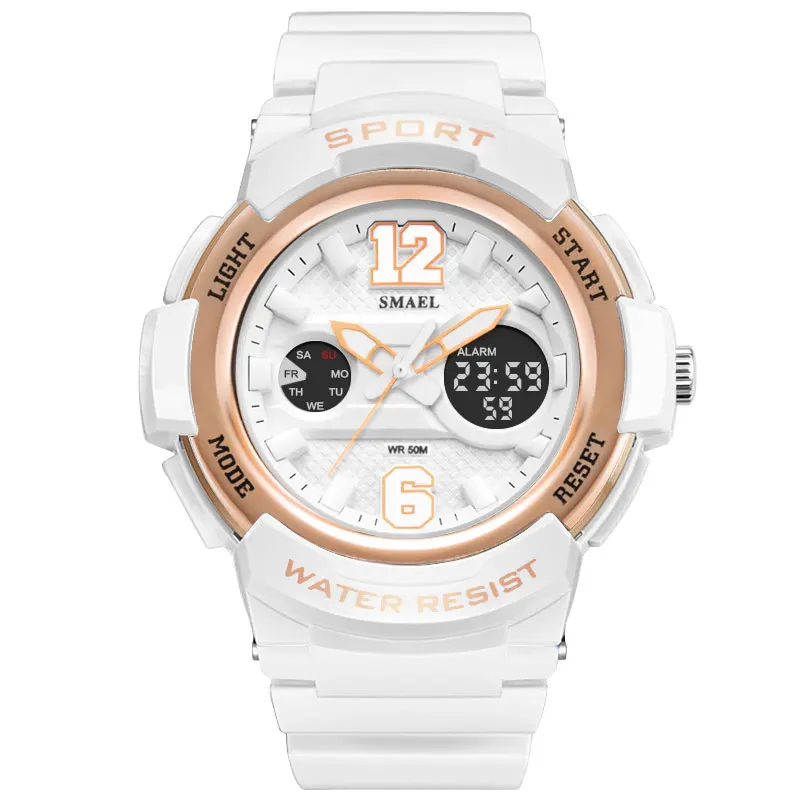 Rose Gold Женские часы, светодиодный, водонепроницаемые, розовое золото, белые, женские часы, Топ бренд, кварцевые часы, браслет, 1632, Relogio Feminino, женские часы - Цвет: Rose Gold