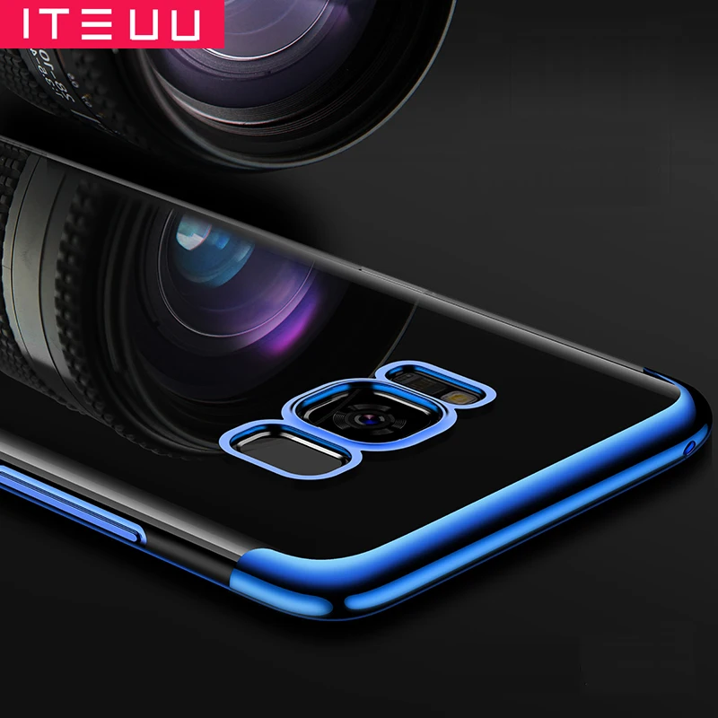 ITEUU ТПУ прозрачный гальванический чехол для телефона Samsung Galaxy S8 Plus Чехлы мягкая