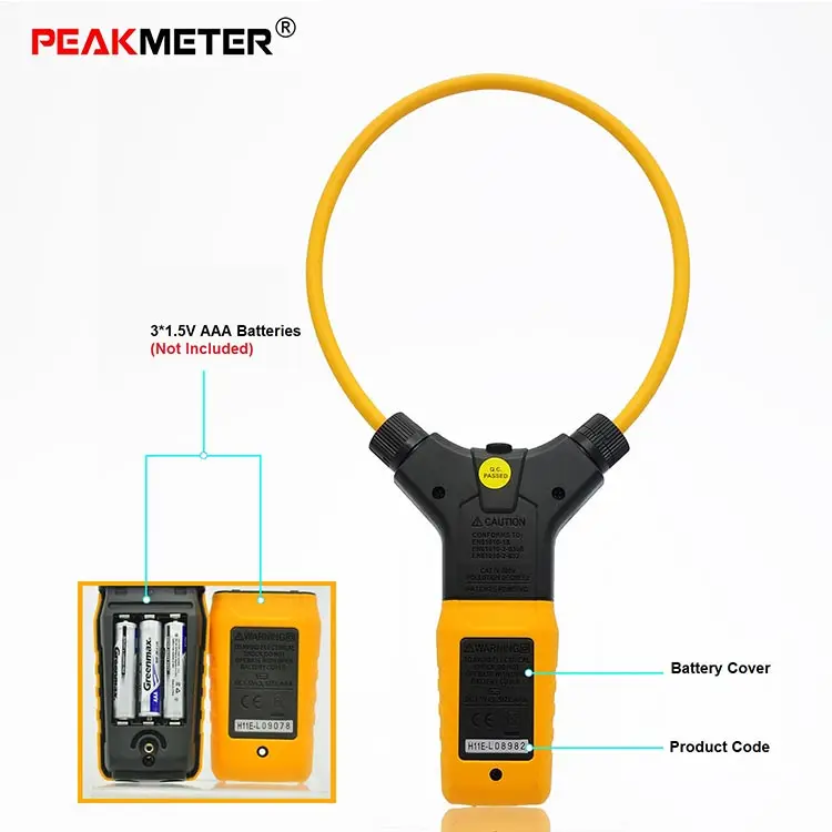 Официальный PEAKMETER PM2019S Smart AC цифровой гибкий клещи мультиметр портативный Напряжение Ток Сопротивление, частота