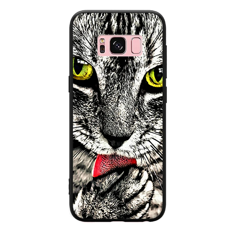 Amusing Cool Staring black cat Pattern For Samsung Galaxy A3 A5 A8 J3 J5 J7 Hard Phone Case | Мобильные телефоны и