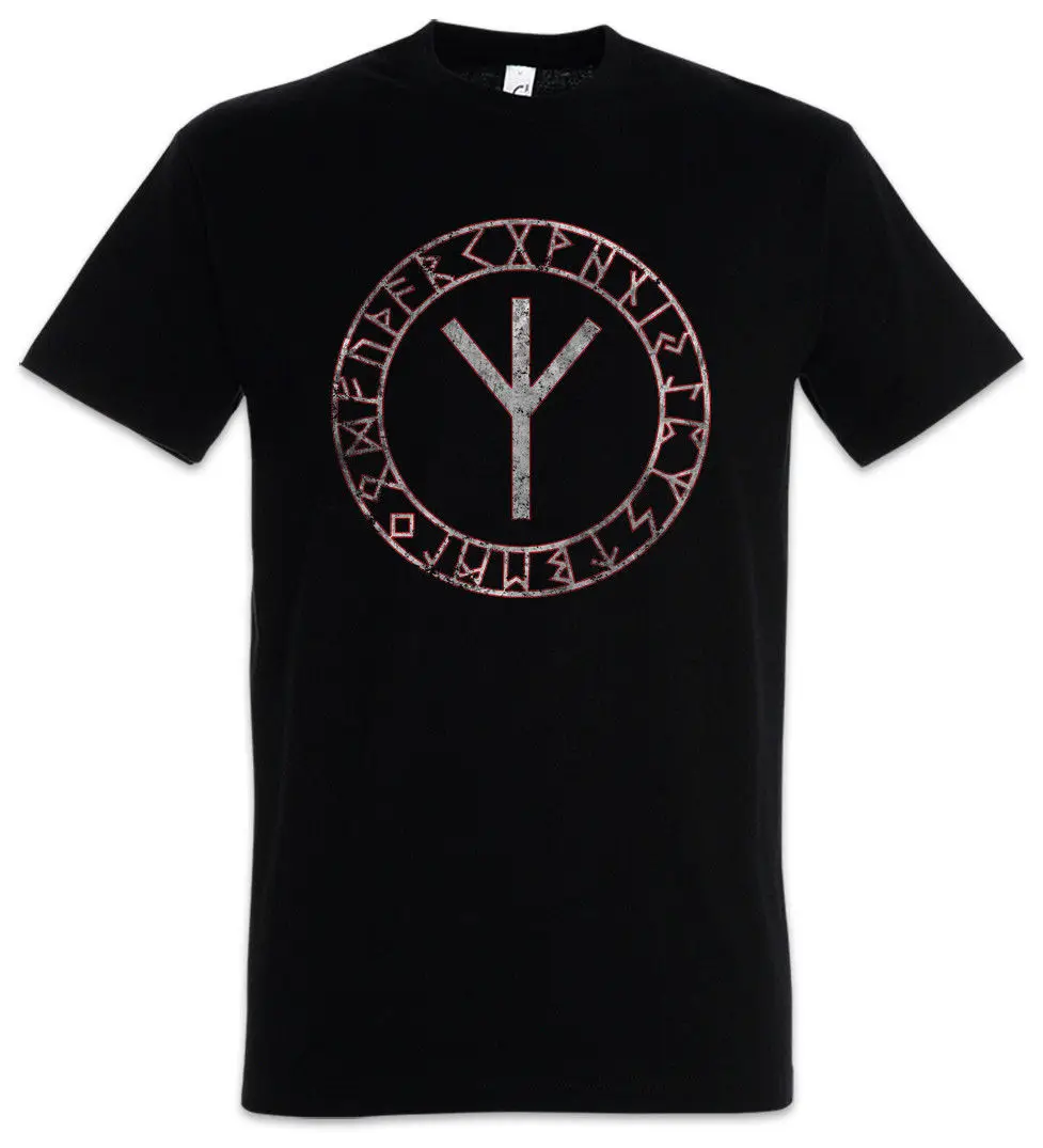 Elhaz Rune футболка Algiz Futhark Yr Eolhx Ezec of Life Runes Circle german Norse Мода брендовая дизайнерская крутая зеленая футболка