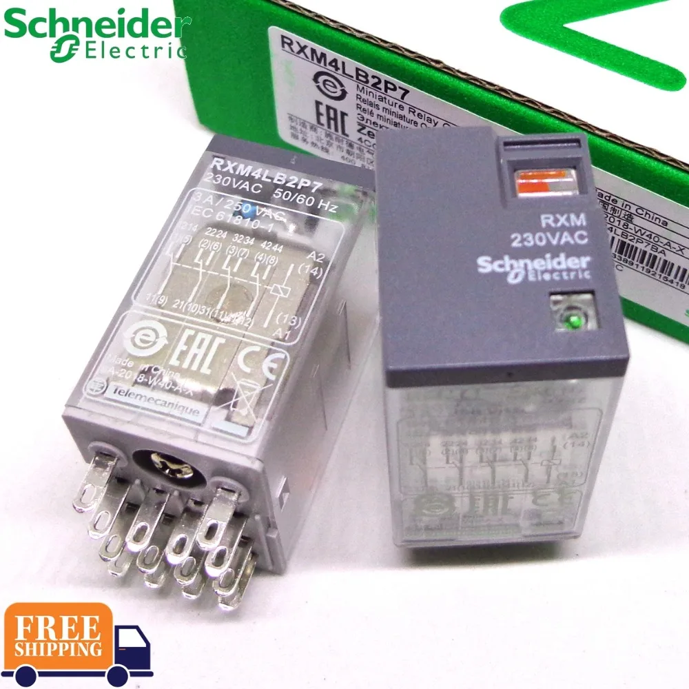 Реле Schneider RXM4LB2BD RXM4LB2P7 RXM4LB2F7 RXZE1M4C 4CO 3A 24VDC 230VAC 120VAC совершенно новое и оригинальное