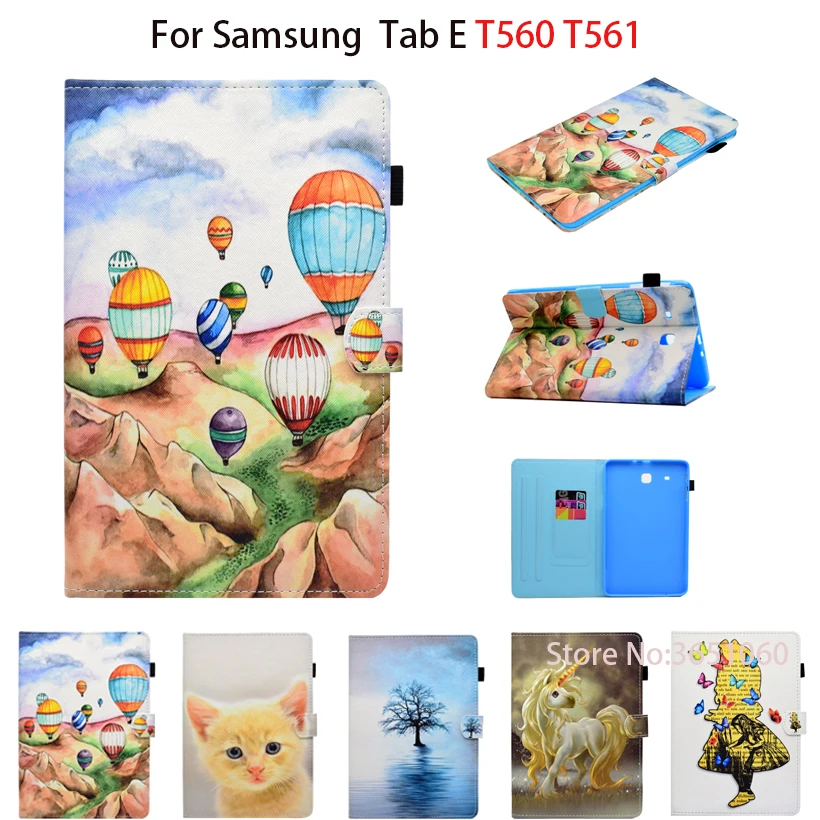 Чехол для планшета Samsung Galaxy Tab E T560 SM T561 9 6 дюйма умный чехол с рисунком животных из