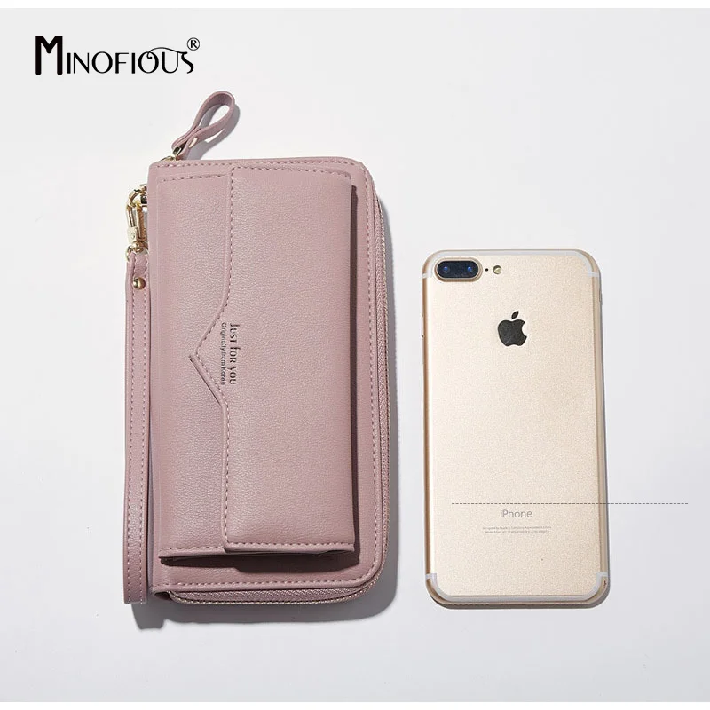 Кошелек MINOFIOUS Женский длинный из искусственной кожи|Женские кошельки| |