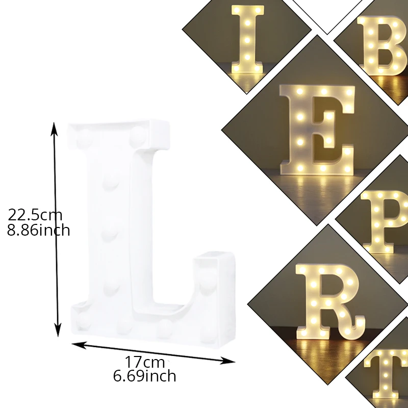 Hinnixy LED 26 букв Алфавит Ночная лампа для дня рождения свадьбы вечеринки украшение
