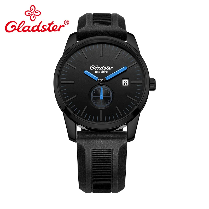 Часы наручные Gladster Мужские кварцевые с силиконовым ремешком модные светящиеся