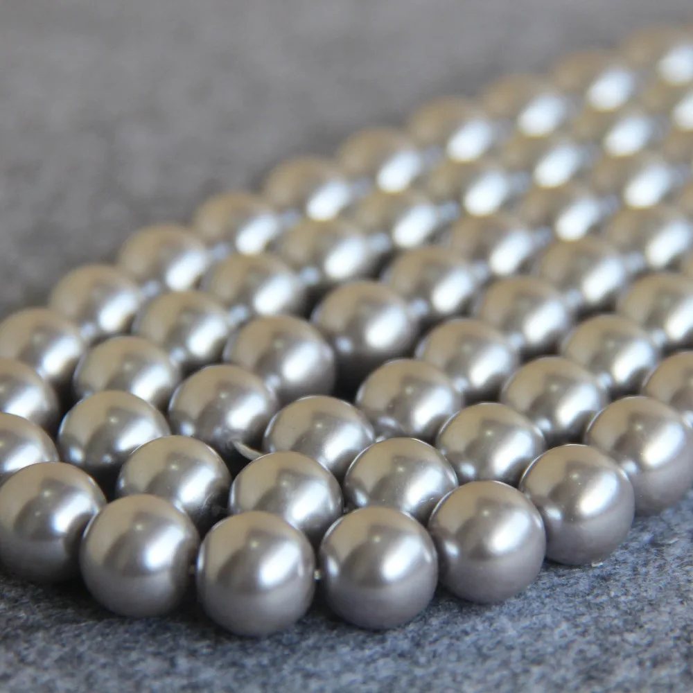 Новое ожерелье и браслет 12 мм Silvercolor белый корпус жемчужные бусы сделай себе сам