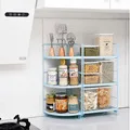 2/3/4 Layer Gap Storage Rack Kitchen Slim Slide Tower Movable Assemble Plastic Bathroom Shelf Wheels Space Saving Organizer