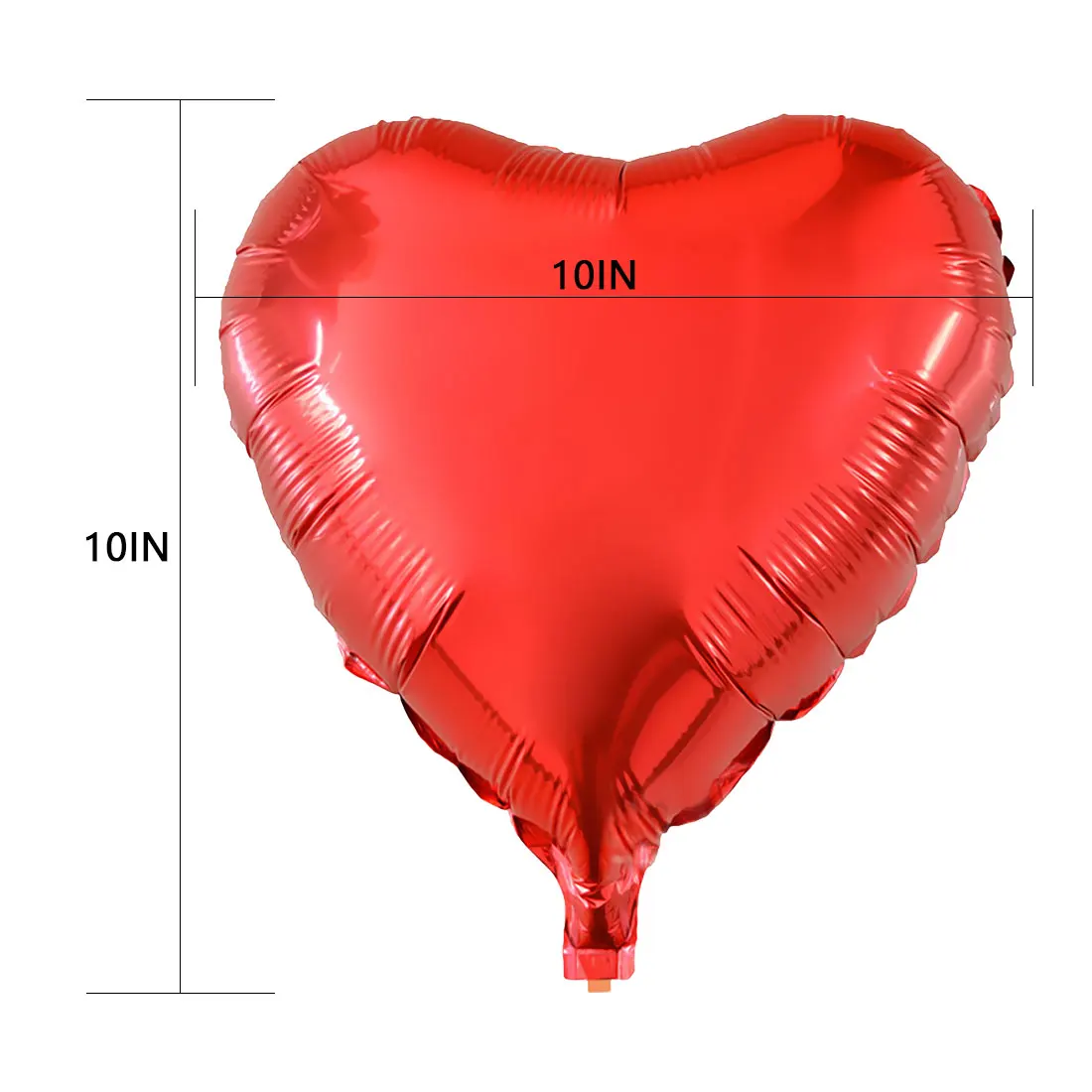 Свадебные шары 10 дюймов в форме сердца алюминиевые надувные из фольги для дня