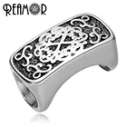 REAMOR, 8 мм, 316l, нержавеющая сталь, облака, тотем, серебряный цвет, цилиндр, европейские Подвески, бусины, подходит для кожаного браслета, мужские ювелирные изделия, сделай сам