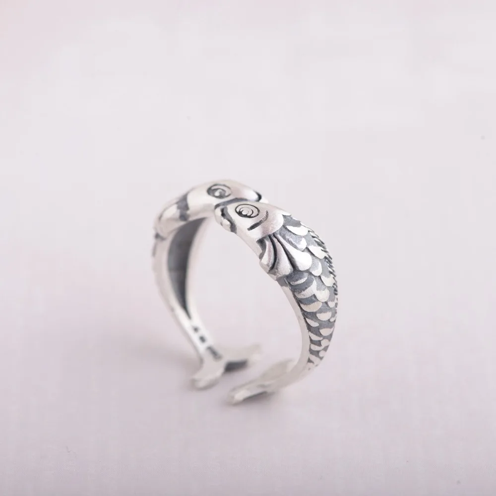 925 Sterling Silver Double Fish Rings | Perfect Gifts for Girls and Women - Jewelry image 4