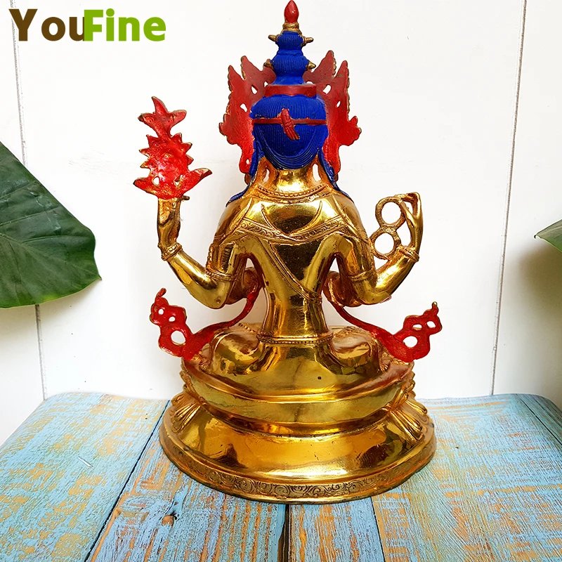 

12.2" Bronze Buddha Statue Sitting Pose Buddha Statue Religious Buddhism Bronze Sculptures Home Art Decoration Gifts Ornament