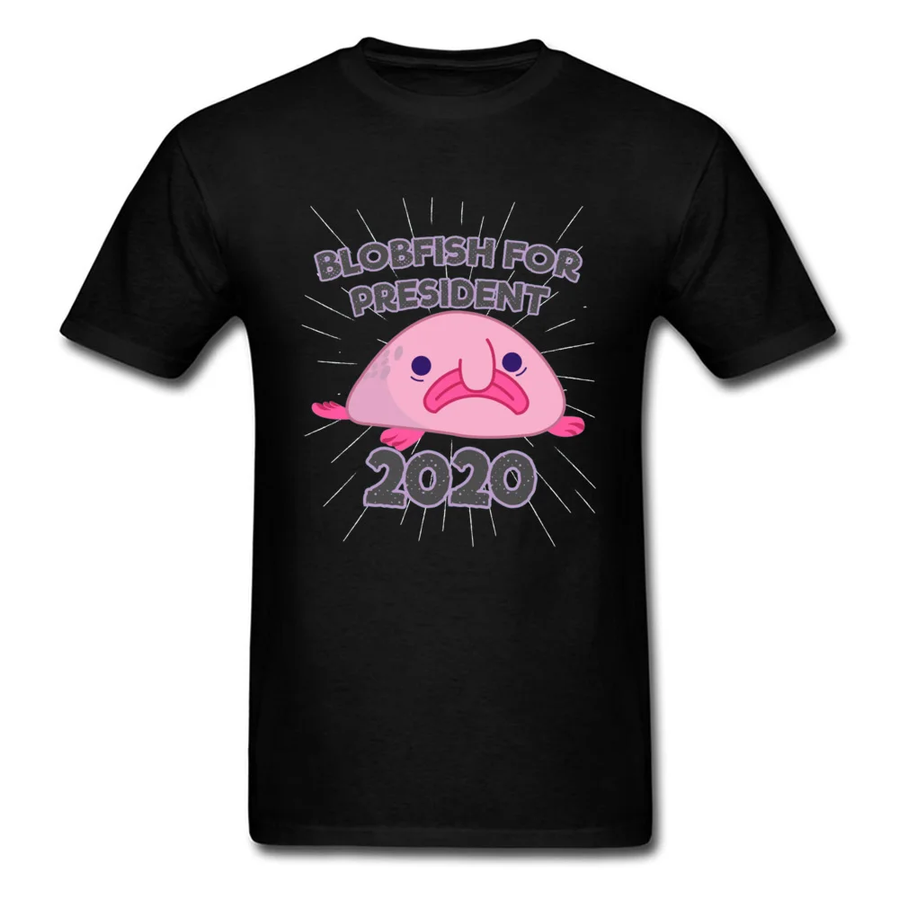 Blobfish For President 2020 Sadness Fish T Shirt Kawaii Graphic Sea Wave Men Funny Tshirts Save The Ocean Custom Teeshirt