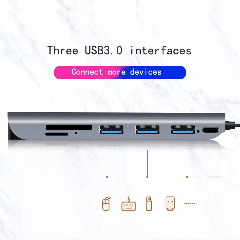 Док станция Fealushon с разъемом типа C HDMI USB хаб для ноутбуков Macbook Pro HP DELL поверхностей