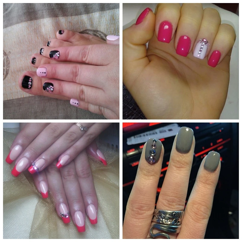 стразы для ногтей Nail Art декорация 3D Украшения Белый Розовый Серый Женщин Блестит
