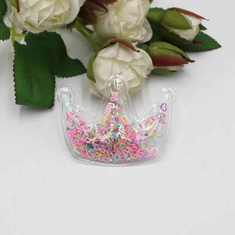 5 шт./лот прозрачные Блестящие Блестки струящаяся Корона аппликации для детей