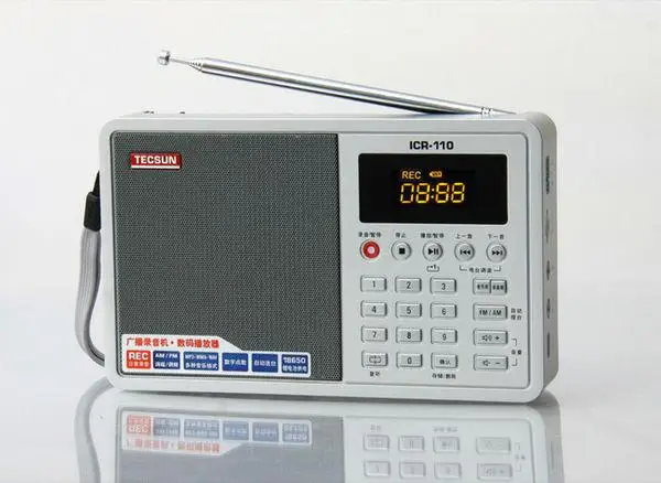 Tecsun ICR 110 радио FM/AM MP3 плеер пожилых Регистраторы цифровой аудио переносной