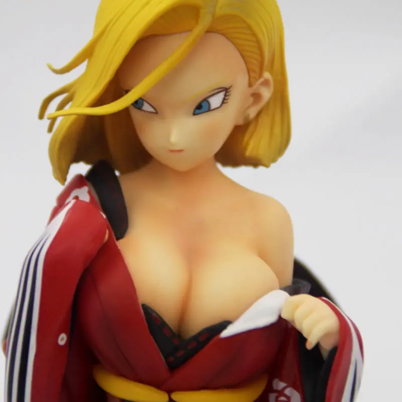 

1/6 Scale DBZ GLITTER GLAMOURS Android 18 Red Kimono kneeling ver Resin GK model figure Collection anime figures