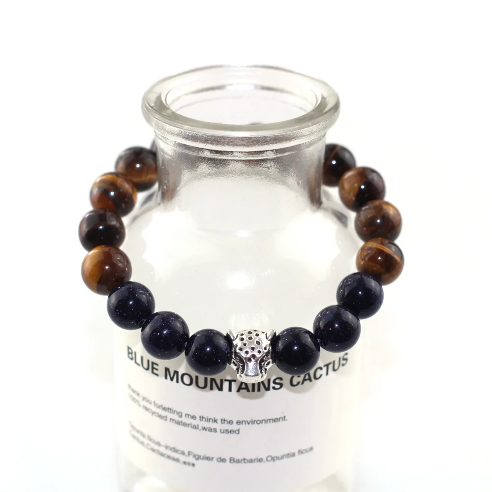 Браслет мужской из бисера и натурального камня 10 мм|Плетеные браслеты| |