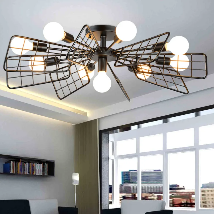 Железный потолочный светильник в современном минималистичном стиле полый