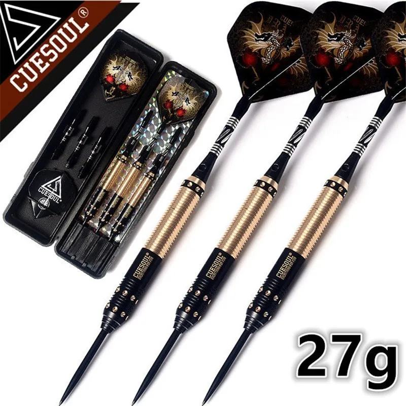 Cuesoul 23 г 25 г 27 г Профессиональный Сталь Совет Дартс золотой и черный Dart Средства ухода за кожей с Dart Перелёты - Цвет: 27g