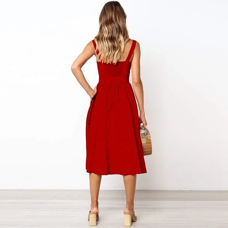 Новое Женское платье без рукавов с u-образным вырезом и открытой спиной | Женская