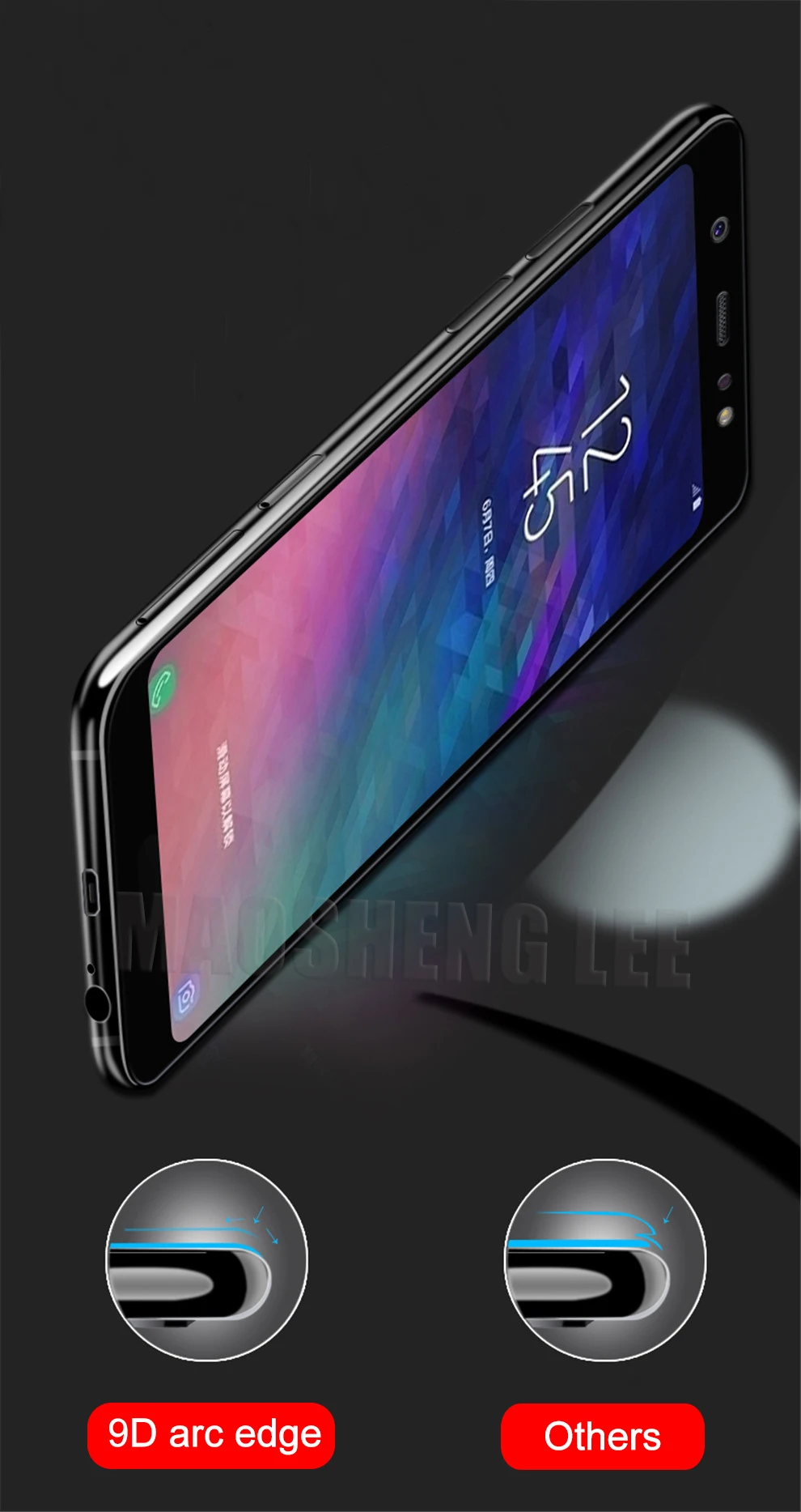 Новинка, закаленное стекло 9D для samsung Galaxy A7 A9 A6 A8 Plus, защита экрана, полное покрытие, закаленное стекло для samsung A7 A750F
