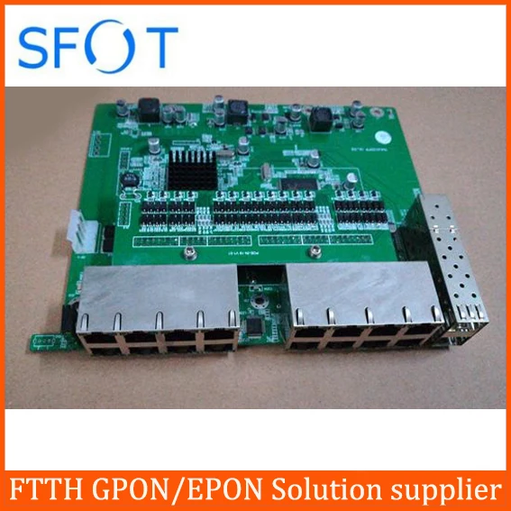 Плата обратного переключателя POE без управления 2-портовый SFP + 16-портовый FE Rj45