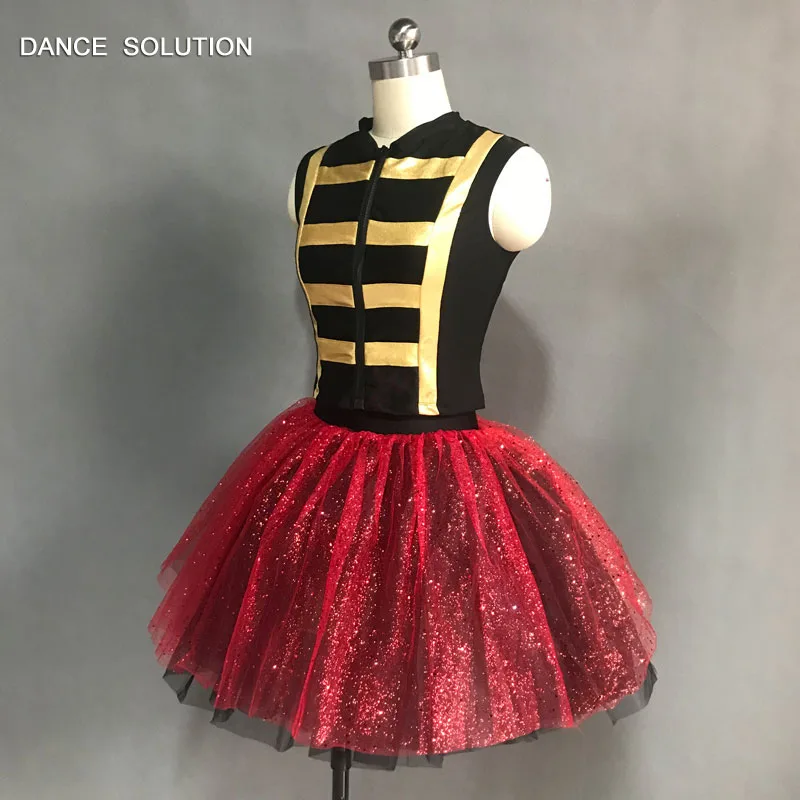 Black Spandex Camisole with Tulle Skirt and Sleeveless Jacket Jazz Costume Women Girl Tuinc Dress Stage Show Dancewear 18723 |