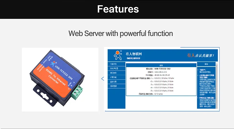 5 шт. Промышленная Автоматизация передачи данных RS485 Ethernet конвертер USR-TCP232-304 встроенный веб-страница DHCP/DNS поддерживается