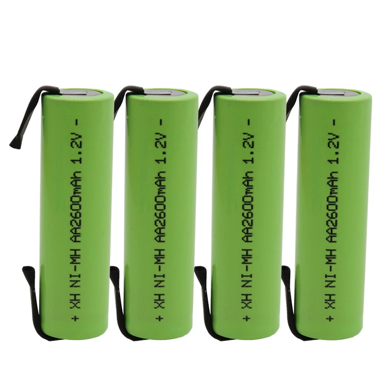 1 2 V AA NI MH аккумуляторная батарея 2600mAh aa зеленая оболочка с булавками для Philips