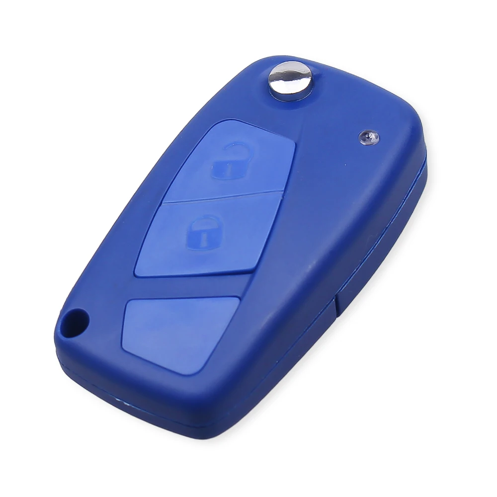 Blue KEYYOU ключ без ключа оболочки для FIAT Punto Ducato Stilo, Panda флип чехол для дистанционного ключа от машины крышка SIP22 лезвие 2 кнопки - Количество кнопок: Blue
