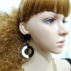 Черно-белые круглые серьги Taiji, серьги из прозрачного акрила, простой стиль, модные украшения