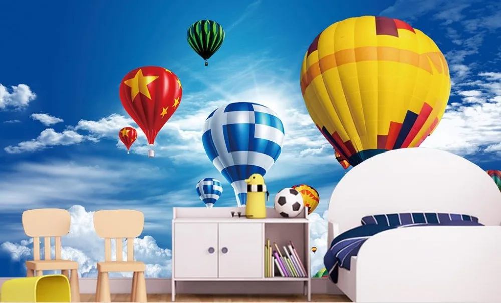 Фото customized 3d photo wallpaper Hot air balloon landscape 3D TV backdrop wallpapers for living room wall mural Обустройство дома customized 3d photo wallpaper Hot air balloon landscape 3D TV backdrop wallpapers for living room wall mural Обустройство дома