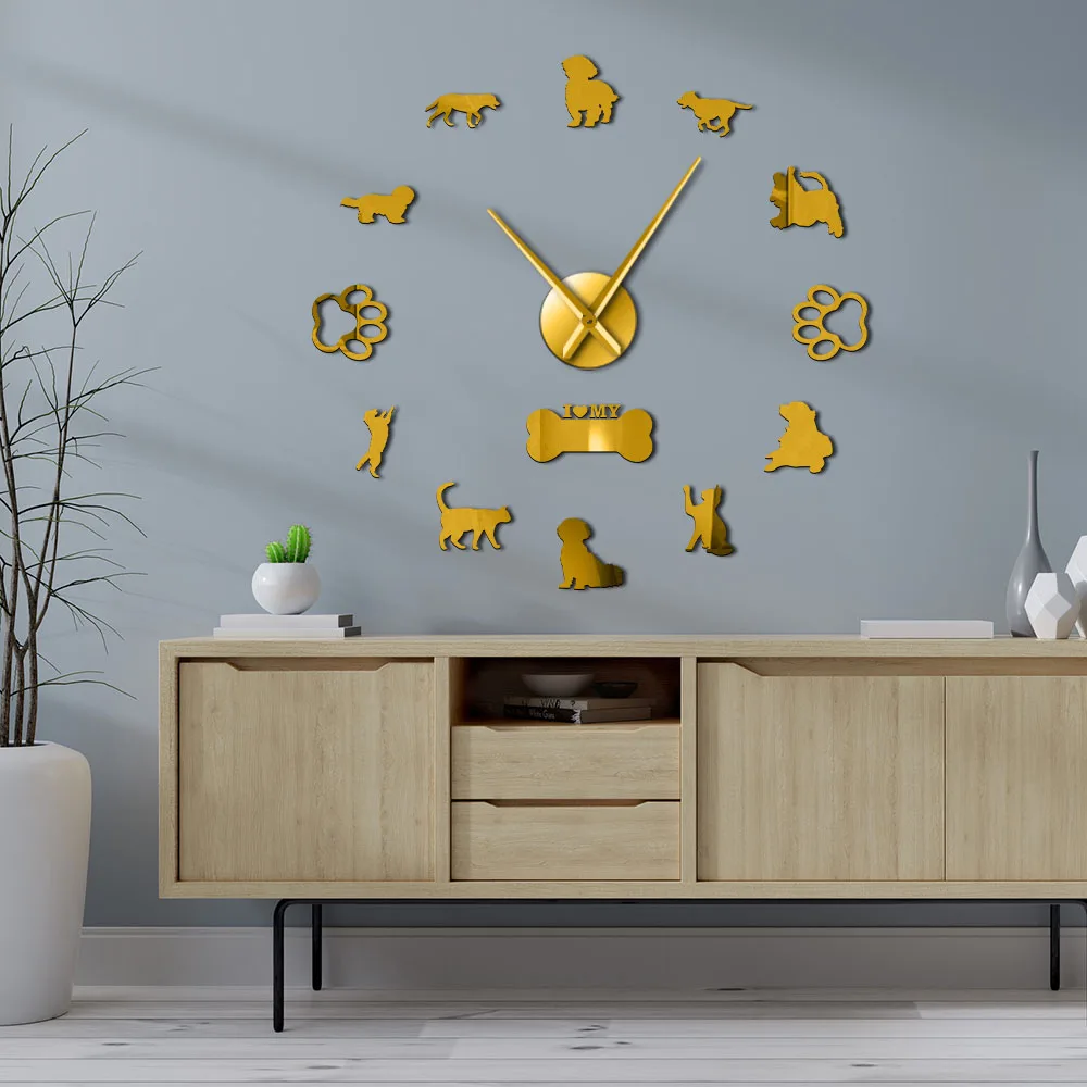 Товары для кошек и собак DIY Декор стен декоративные большие настенные часы