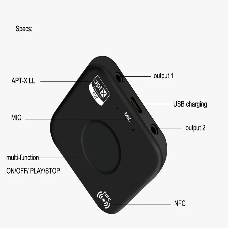 Dehyaton B7 PLUS Bluetooth 4 2 приемник CSRA64215 беспроводной аудио адаптер APT X NFC CVC6.0 Встроенный
