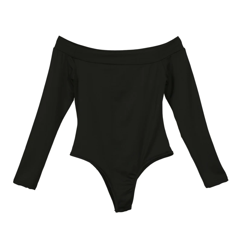 Canis Fashion Повседневное пикантные Для женщин облегающего с открытыми плечами с длинными рукавами комбинезон купальник Топы